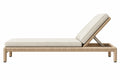 Lettino prendisole 200 x 70 cm in intreccio effetto rattan naturale con schienale reclinabile