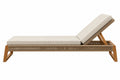 Lettino prendisole 200 x 70 cm in legno e corda beige per esterno con schienale reclinabile