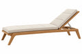 Lettino prendisole 200 x 65 cm in legno marrone con materasso beige - schienale reclinabile da esterno