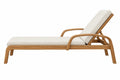 Lettino prendisole 200 x 70 x 85 cm in legno e tessuto beige - schienale reclinabile da esterno