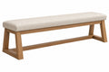 Panca imbottita 140 x 40 cm in legno e tessuto beige - stile moderno