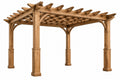 Pergola da giardino 360 x 360 x 270 cm in legno naturale - Struttura ombreggiante classica