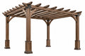 Pergola da giardino 360 x 360 x 280 cm in legno marrone con struttura a listelli