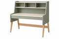 Scrivania 100 x 60 x 110 cm in legno verde salvia con ripiani stile nordico