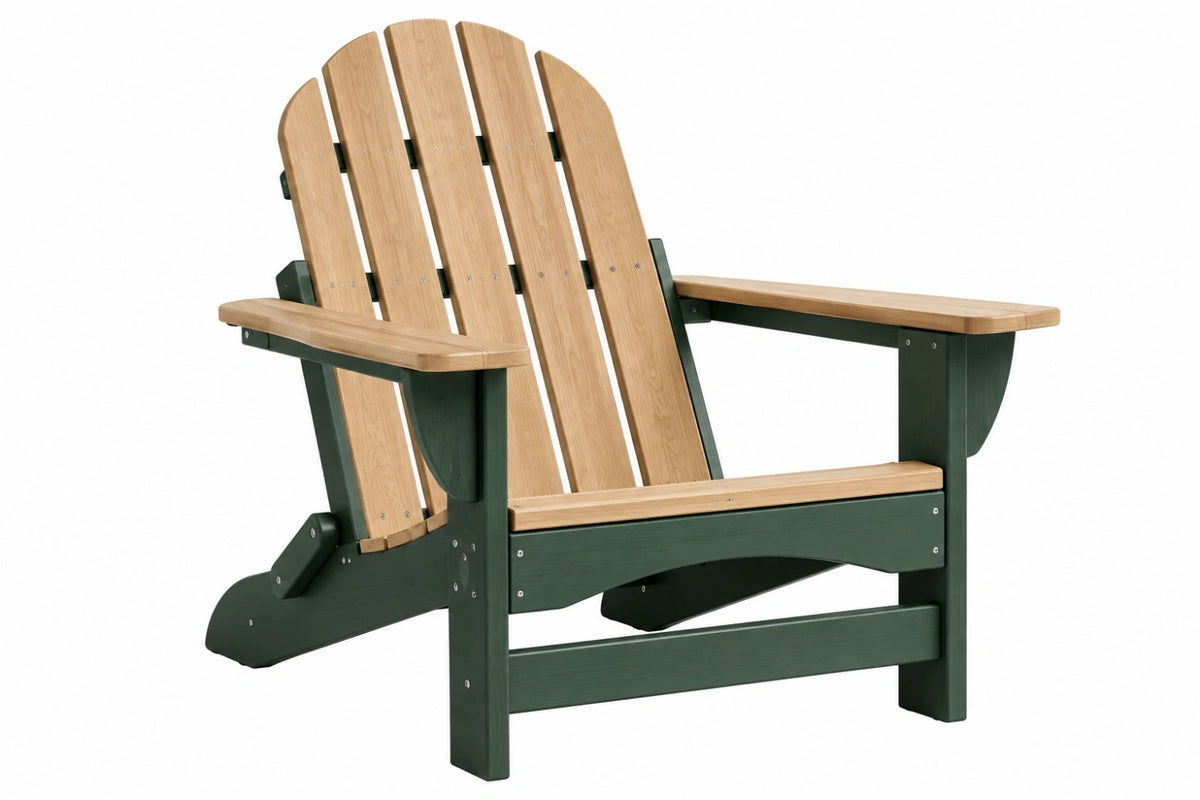 Sedia da giardino Adirondack 80 x 92 x 98 cm in legno verde scuro e naturale