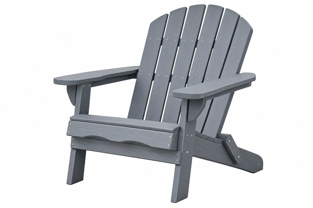 Poltrona da giardino 83 x 78 x 98 cm in polietilene grigio stile Adirondack
