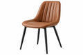 Sedia da pranzo 53 x 60 x 83 cm in similpelle marrone con gambe in metallo stile moderno
