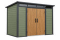 Casetta da giardino 180 x 120 x 190 cm in metallo e pannelli effetto legno verde/naturale