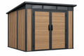 Casetta da giardino 203 x 121 x 180 cm in metallo marrone e nero con doppia porta